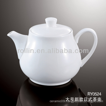 healthy durable white porcelain oven safe restaurant teapot with lid